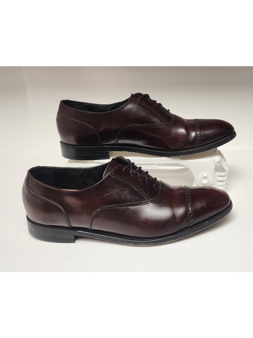 Florsheim 30386 Mens Burgundy Leather Cap Toe Shoes US Size 10.5D